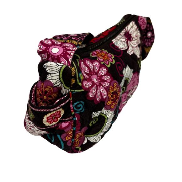 Vera Bradley quilted cotton shoulderbag purse pink brown floral preppy casual - Picture 6 of 7